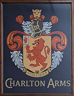 The pub sign. Charlton Arms, Ludlow, Shropshire