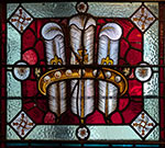 The pub sign. Feathers Hotel, Ludlow, Shropshire