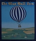 The pub sign. The Blue Ball, Grantchester, Cambridgeshire