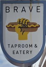 The pub sign. Brave Brewing Co, Hastings, New Zealand