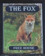 The pub sign. Fox Inn, Bramdean, Hampshire
