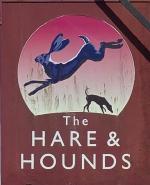 The pub sign. The Hare & Hounds, Claygate, Surrey