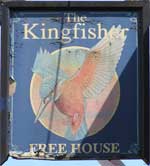 The pub sign. The Kingfisher Inn, Colyton, Devon