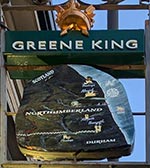 The pub sign. The County, South Gosforth, Tyne and Wear