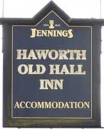 The pub sign. Haworth Old Hall Inn, Haworth, West Yorkshire