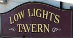 The pub sign. Low Lights Tavern, North Shields, Tyne and Wear