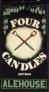 Pub sign for The Four Candles Alehouse, St Peter's